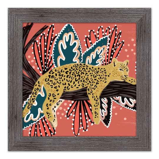 Funky Leopard Western Framed Print